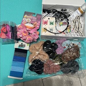 Assorted Hair Accessories Set in Pink, Blue, Black and Neutral Colors new ! NWT